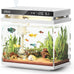 Fish Tank Smart Aquarium Kit 2 Gal Black UHD Silent Pump Self Cleaning System