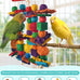 dbness bird toys, natural wooden blocks, parakeet chewing toy for small to medium macaw cockatoos budgie lovebird cockatiel conures 13.4x5.9 inches adjustable