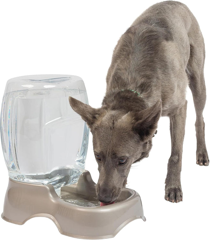 Petmate Pet Cafe Cat and Dog Water Dispenser, USA Made, 3 GAL, Pearl Tan Pet Bowl with Automatic Refill