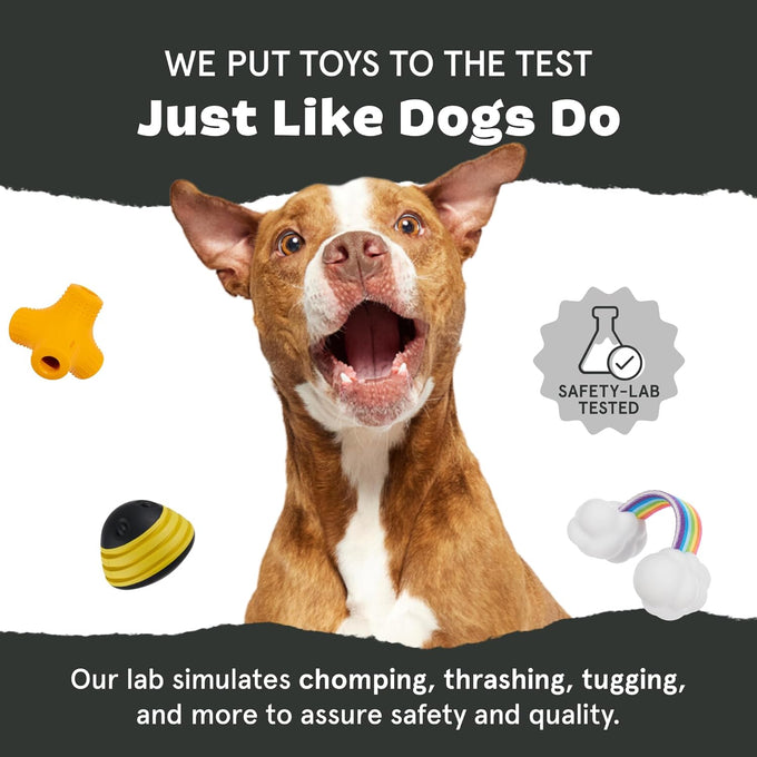 Barkbox get ripped margrrrita super chewer tough dog chew toy for aggressive chewers with plush cover and rubber core - 2 fun toys in 1