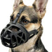 Barkless dog muzzle for biting, chewing and scavenging, humane cage mouth cover for medium aggressive reactive dogs, black, medium