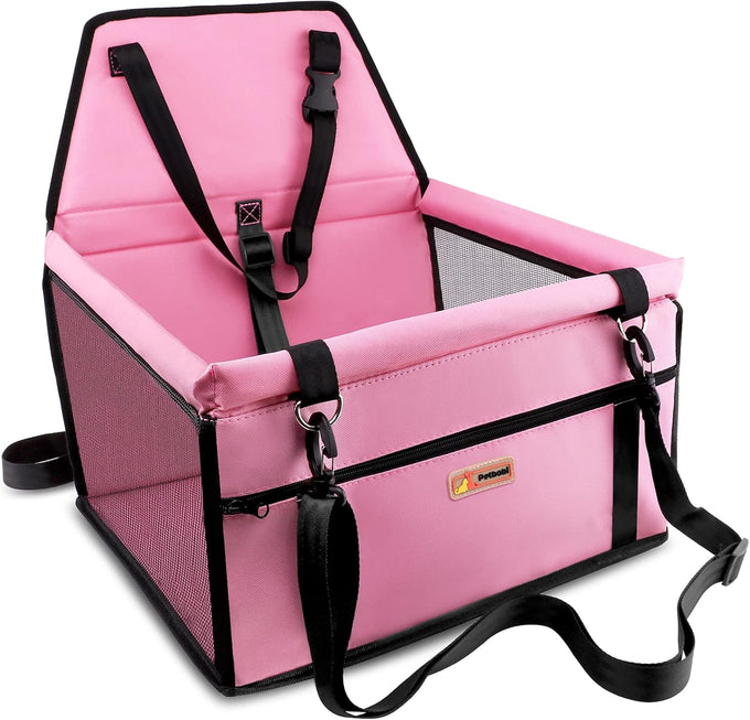 petbobi pet car booster seat for small dogs portable breathable bag with seat belt safety stable travel