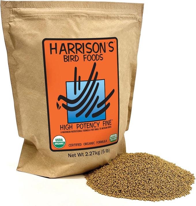 Harrison's Certified Organic High Potency Fine Bird Pellets for Small to Medium Birds 1lb