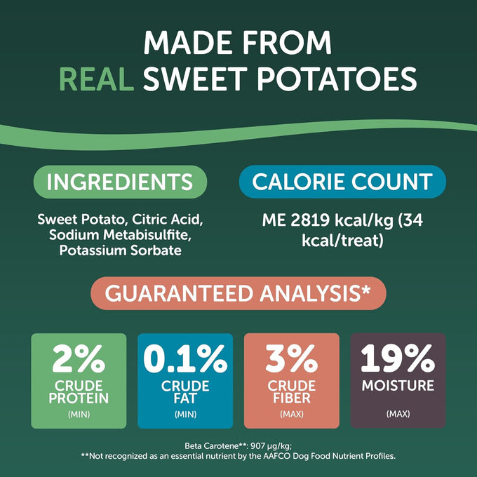 Healthfuls grain-free sweet potato dog treats, 16 oz, limited ingredient, real dried sweet potatoes