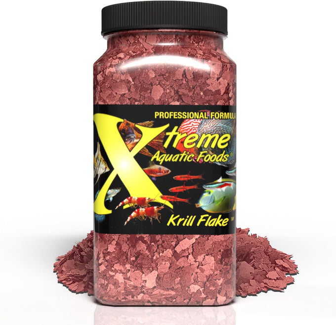 Xtreme Krill Flakes 3.5oz premium max protein freshwater fish food USA farm grown krill shrimp vitamins