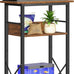 HOOBRO 3-Tier Fish Tank Stand with Storage, Rustic Brown, 20.5 x 11 inches, Metal Frame, BF52FT01