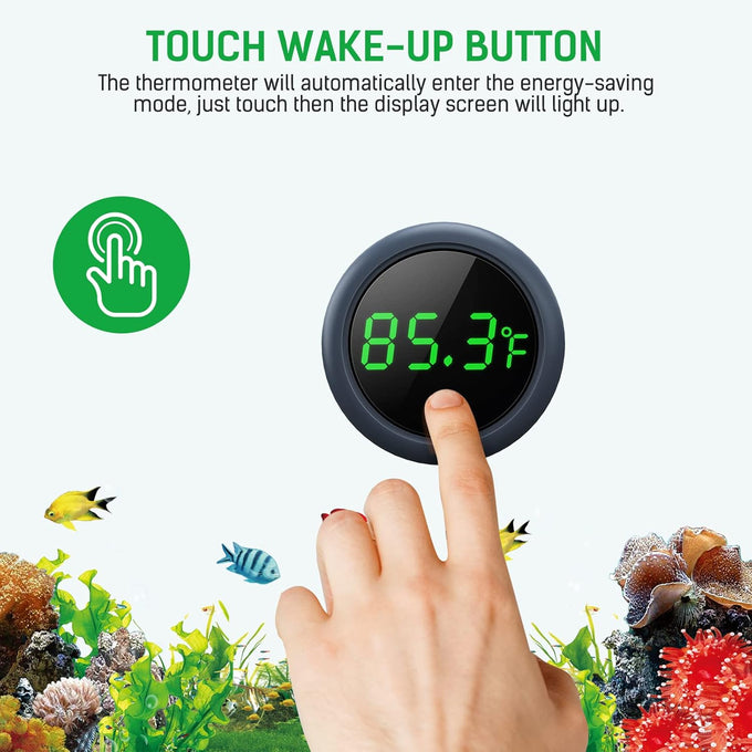 PAIZOO digital thermometer with ±0.9°F accuracy for fish tanks and aquariums with LED display