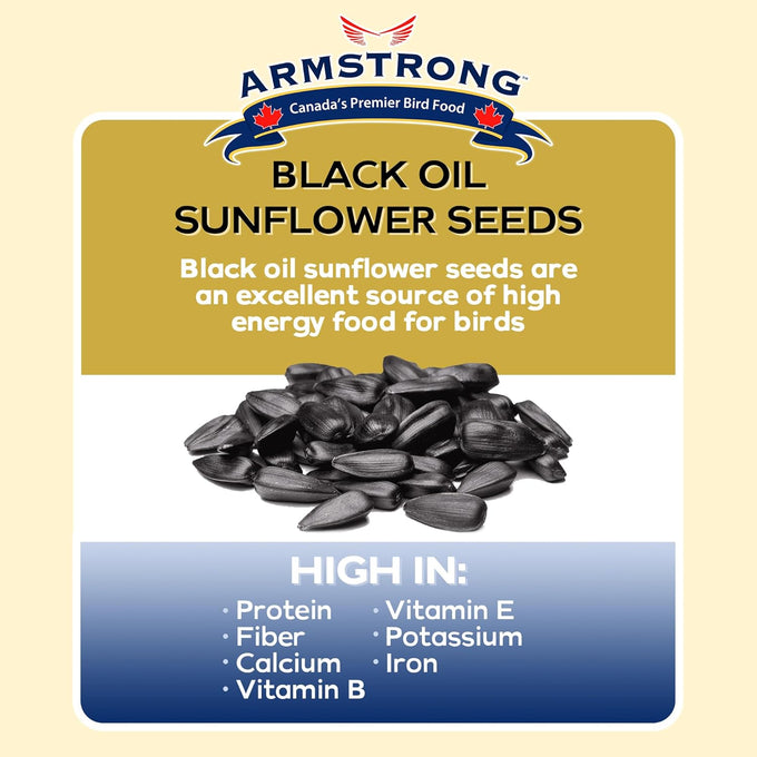 armstrong black oil sunflower bird seed, 35.3 pounds, northern cardinals, blue jays, hairy woodpeckers