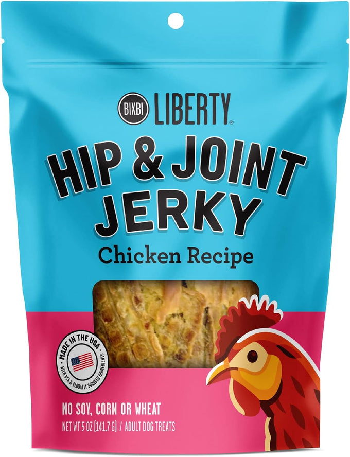Bixbi liberty functional healthy hip and joint dog jerky treats, usa made beef recipe, 5 ounces