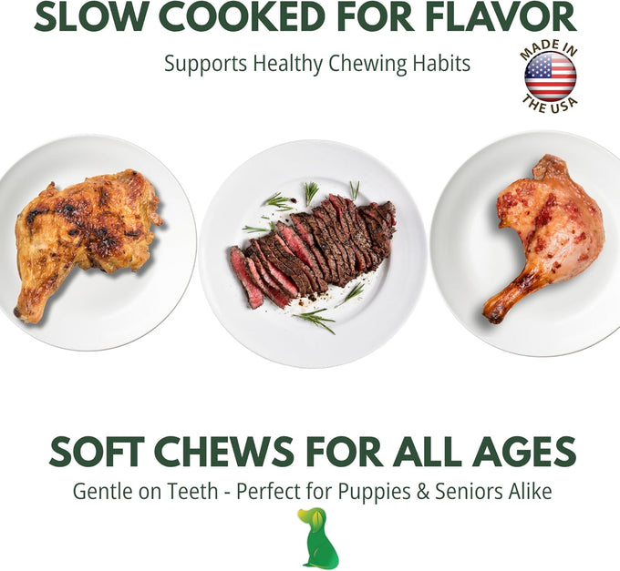 Loving Pets Natural Value Duck Sausages - Soft Jerky Dog Treats for Large & Small Breeds - Healthy Gluten, Wheat, Soy & Grain Free Pet Treats
