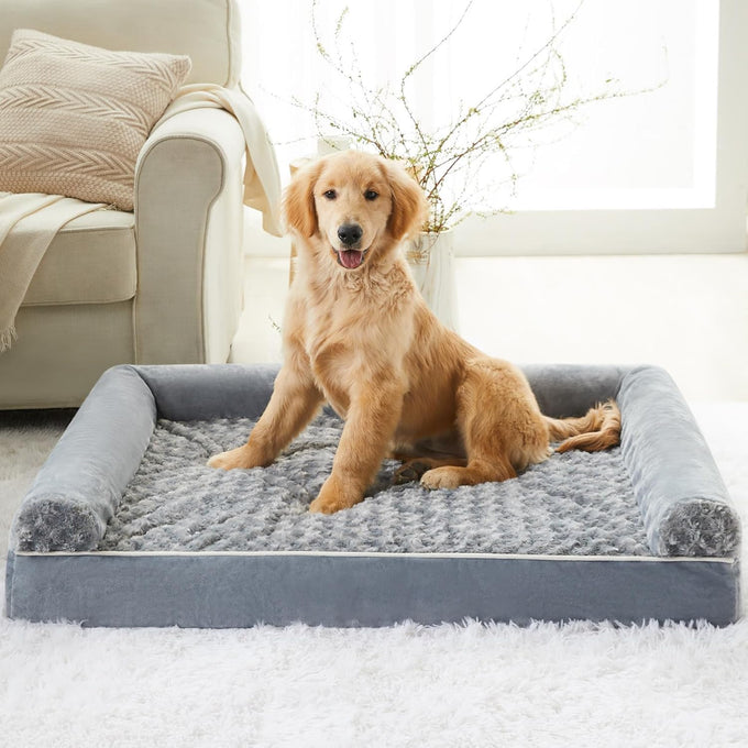 Bfpethome orthopedic dog bed for large dogs, 36x27 inches, waterproof couch pet bed with removable cover