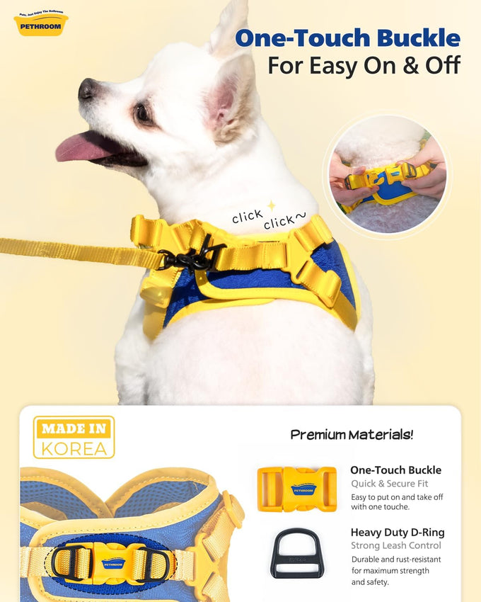 Pethroom Comfort-X Dog Harness 2.0 for Small Dogs, Soft Vest, No Choke, Easy On/Off with One-Touch Buckle