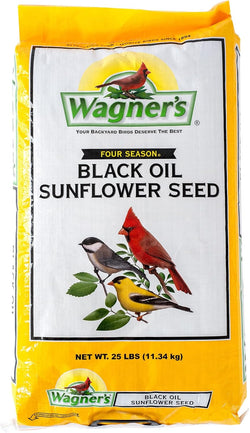 Wagner's 76027, 25-Pound Bag, Thin Shelled Black Oil Sunflower Wild Bird Food, Attracts Multiple Bird Species