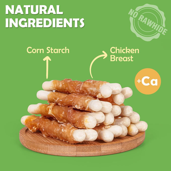 MON2SUN 4-Inch Chicken Wrapped Calcium Bones, 10oz for Puppies & Small Dogs