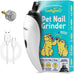 luckytail super quiet low vibration electric dog nail grinder with 2 led lights usb rechargeable 2 speeds small to large pets