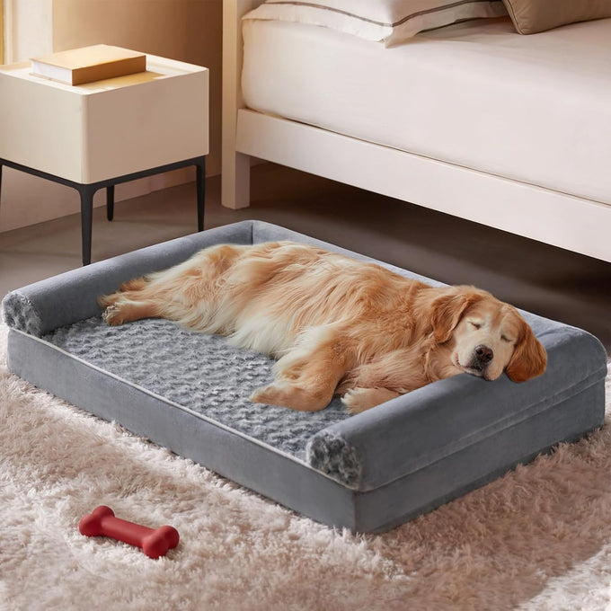 Bfpethome orthopedic dog bed for large dogs, 36x27 inches, waterproof couch pet bed with removable cover