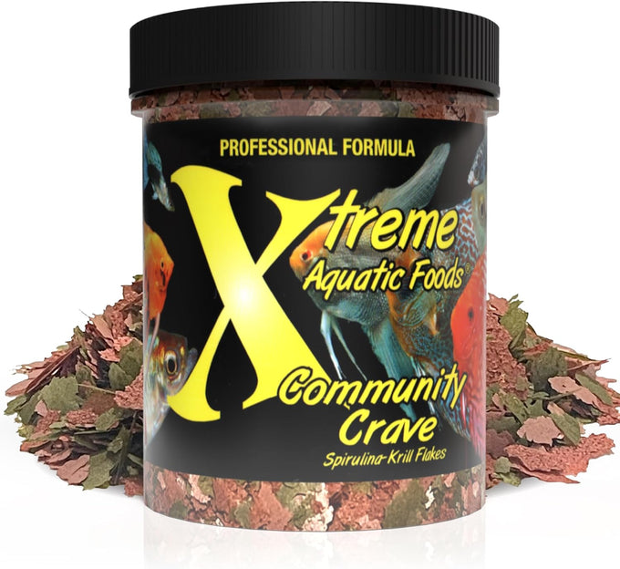 Xtreme Xtreme Community Crave Flake 3.5oz Krill Spirulina Blend for Aquarium Fish Nutrition