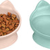Whisker-friendly elevated cat bowls set of 2 white and gray modern pedestal design