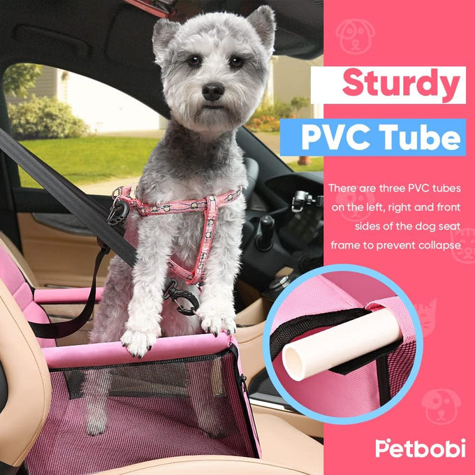 petbobi pet car booster seat for small dogs portable breathable bag with seat belt safety stable travel