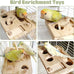 BNOSDM wooden bird foraging toy with natural wood stand platform for parrots, parakeets, cockatiels, sun conures