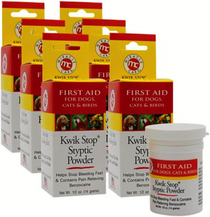 Miracle Care Kwik Stop Styptic Powder for Pets, 0.5 Ounce, Fast Acting Blood Stop with Pain Relief