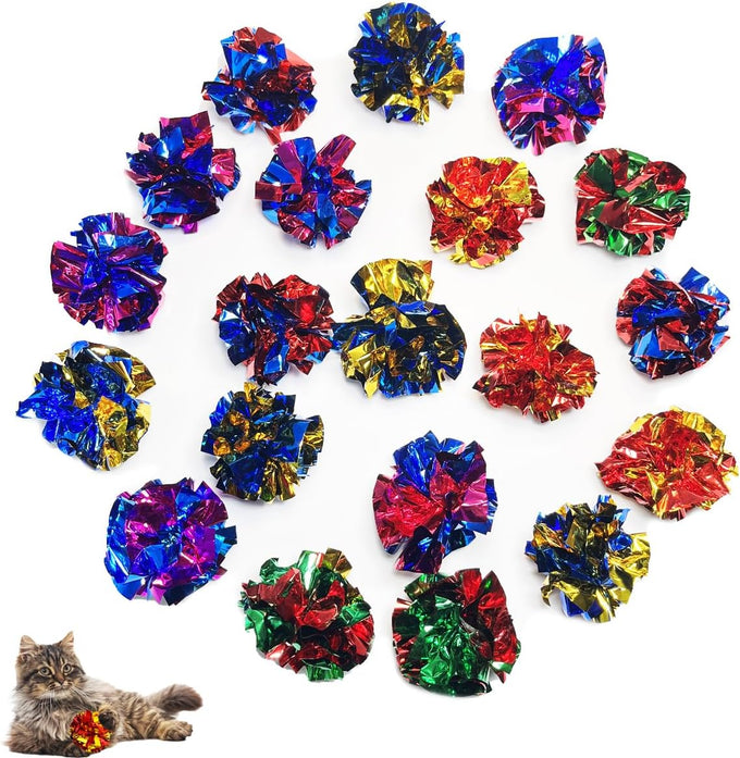 cat cat-crinkle-ball-toys 10-packs indoor-fit 2.3-inch-myyl-crinkle-balls-for-cats
