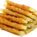 jungle calling 35-count rawhide free dog treats, 4.5-inch chicken wrapped cod sticks for small to medium dogs