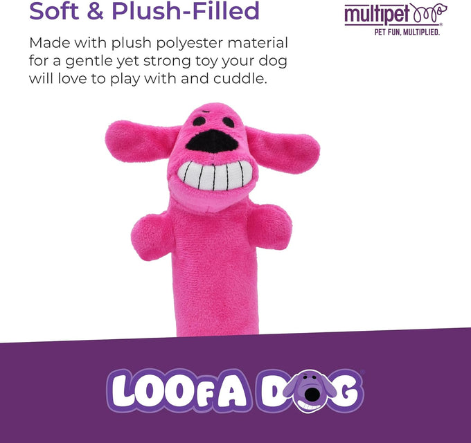 Multipet Original Loofa Dog Plush Toy - 6 Inch Squeaky Toy for Small to Medium Dogs - Extra Soft Plush