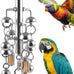 KATUMO 304 Stainless Steel and Natural Hardwood Large Bird Parrot Toy with Detachable Parts for Macaws, Cockatoos, African Greys