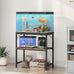 MahanCRIS 20-gallon fish tank stand with 2-tier storage shelves, heavy duty breeder turtle terrarium stand rack, rustic brown, FTHR2001