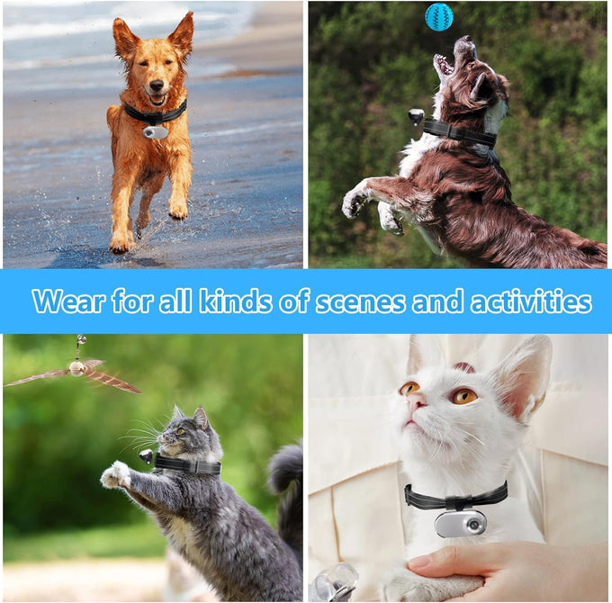 HD 1080P Mini Pet Collar Camera with Video Record and Photos for Dogs and Cats - Small Sports Video Cameras