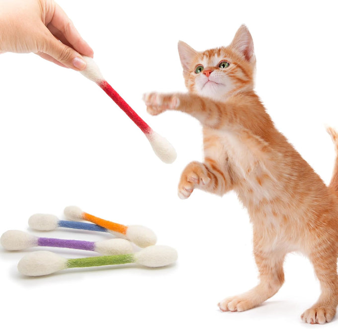 Glaciart One Swab Cat Toys with Organic Catnip - 6 Pack | Durable, Interactive, and Eco-Friendly Cat Accessories