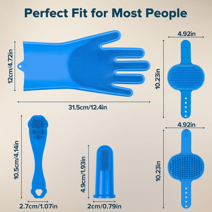 augwind navy blue 6pcs pet grooming kit for dogs cats and horses