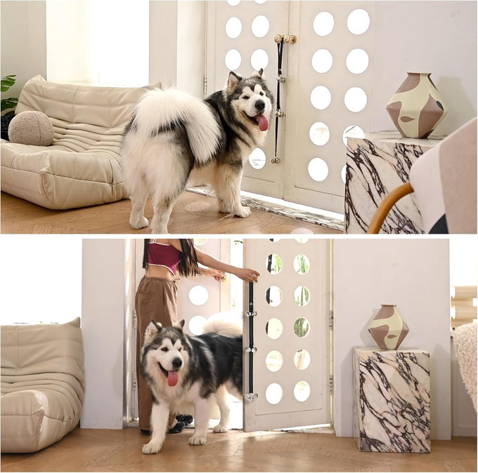 Luckyiren Upgraded Puppy Bells Dog Doorbells for Door Knob Training Go Outside Premium Quality 3 Snaps Adjustment
