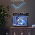Fish Tank Smart Aquarium Kit 2 Gal Black UHD Silent Pump Self Cleaning System