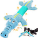 WOWBALA interactive squeaky dog chew toy for small, medium & large dogs, crocodile-shaped, plush, crinkle paper, 24-inch length