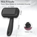 Dipoo self-cleaning shedding brush for dogs, cats, and puppies, skin-friendly grooming tool for long and short haired pets, black