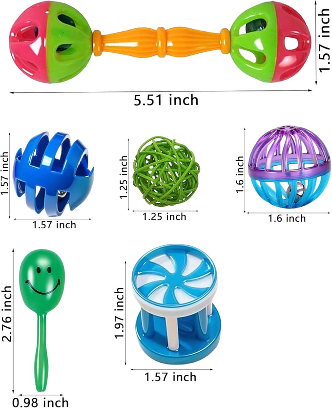 10-pack bird toys for conures, budgies, parakeets & small birds (1.5'' - 5.5'')