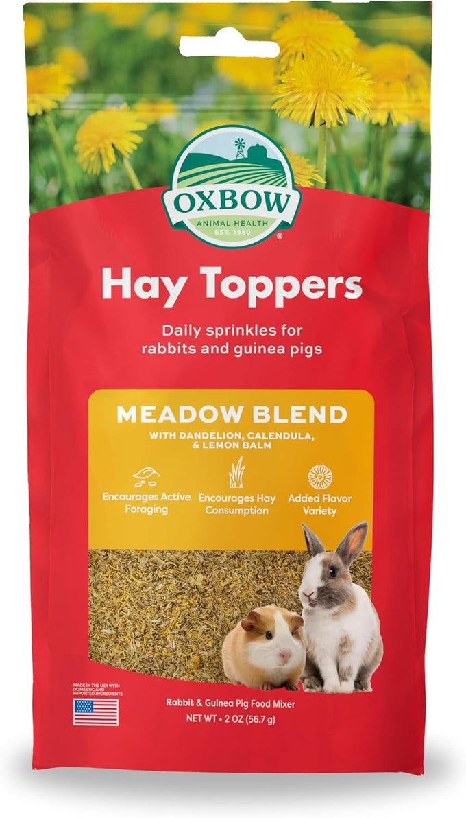 Oxbow Hay Toppers Garden Blend Timothy Hay Additive 2oz for Small Herbivores Rabbits Chinchillas Guinea Pigs