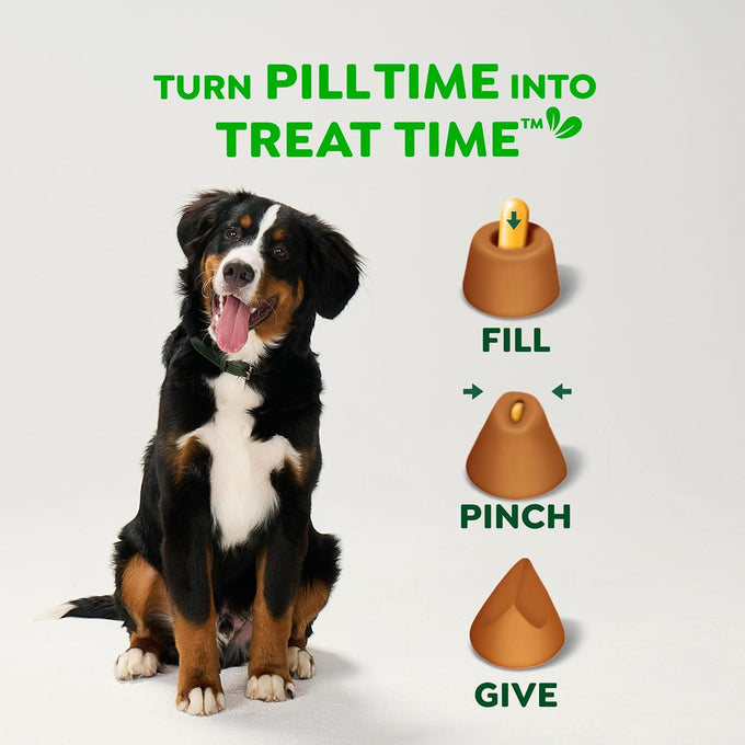 Greenies pill pockets for large size dogs, chicken flavor, 15.8 oz pouch, easy to use medicating treats