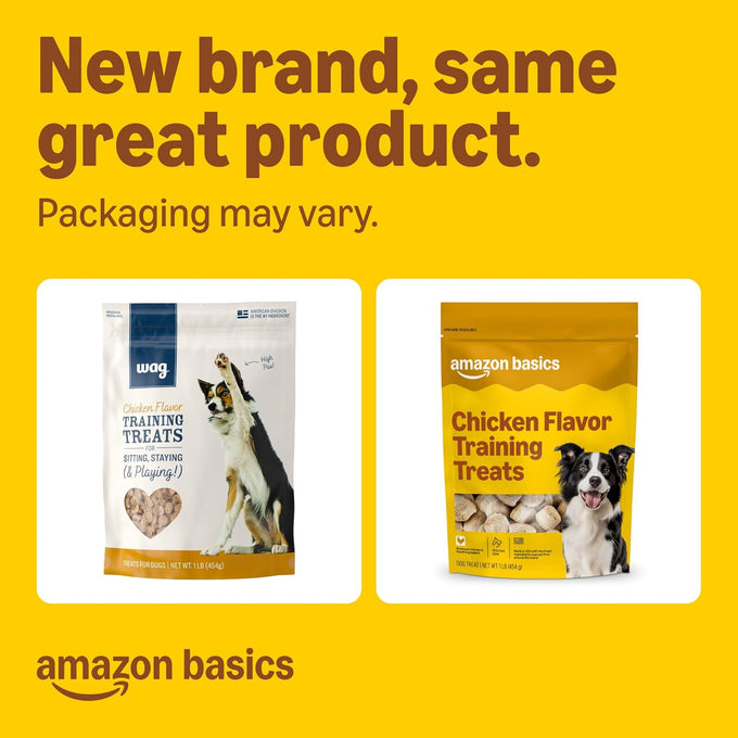 Amazon Basics Chicken Flavor Training Treats with Peanut Butter and Banana, 2 lb Bag, No Fillers, for Dogs