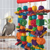dbness bird toys, natural wooden blocks, parakeet chewing toy for small to medium macaw cockatoos budgie lovebird cockatiel conures 13.4x5.9 inches adjustable