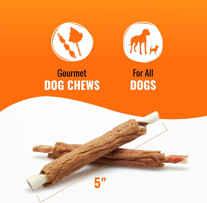 Good 'n' Fun Triple Flavor Ribs Chews for All Dogs, 24 Ounces Beef Hide Chicken Pork Treats