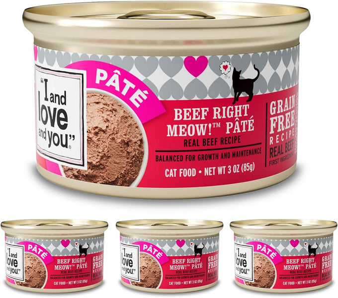 I and Love and You Whascally Wabbit Pâté Wet Cat Food - Rabbit Recipe, Grain Free, Filler Free, 3oz Pack of 4 Cans, 100% Natural