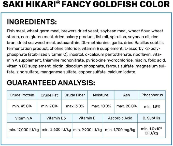 Hikari Saki Fancy Goldfish Premium Grade Food, 7 oz. (200g), Vitamin-E, Astaxanthin, and Spirulina