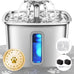 Veken Stainless Steel Cat Water Fountain, 108oz/3.2L Automatic Pet Fountain with 3 Replacement Filters & Silicone Mat, Silver