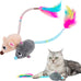 Best Pet Supplies Catify Interactive Cat Toys Set with North American Catnip and Squeaky Mice - Beige and Gray