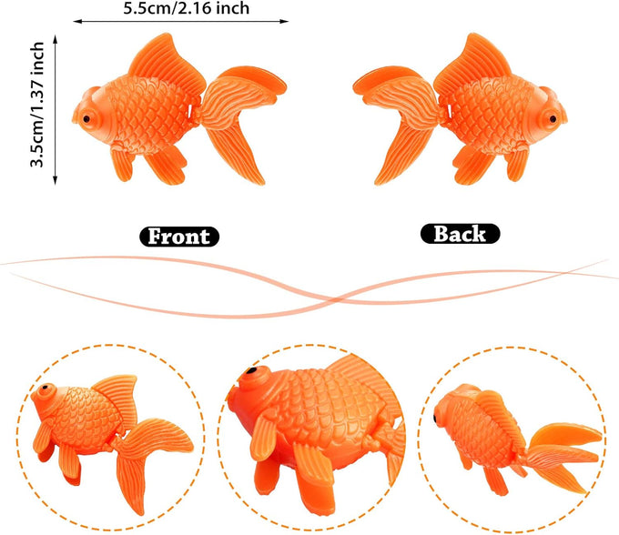 Sumind 30 Pieces Floating Artificial Orange Goldfish for Aquarium Tank Decorations and Ornaments