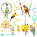 Parakeet Toys Set 8 Pcs Cotton Rope Hanging Swing Colorful Spinning Chewing Standing Perch Parrot Toys Bird Cage Accessories Bird Toy for Lovebird Cockatiel Budgie Finches