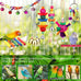 Colorful ladder hammock bird cage accessories for conures, parrots, parakeets, cockatiels, lovebirds, with hanging bell and chewing toys